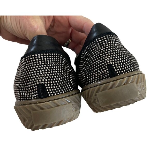 Anthropologie Sheridan Mia Black Leather Studded Slip On Sneaker EU 39 US 8.5‎ - Picture 8 of 12